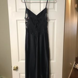 Victoria’s Secret long black Slip Dress with lace